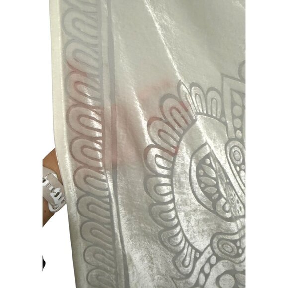 Pottery Barn PB Teen Dorm Room Wall Tapestry Ivory Mandala Boho Tassels Velvet - Picture 7 of 12